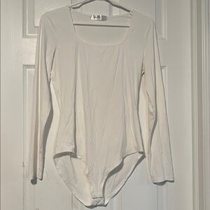 ❤️ White Light Ribbing Bodysuit